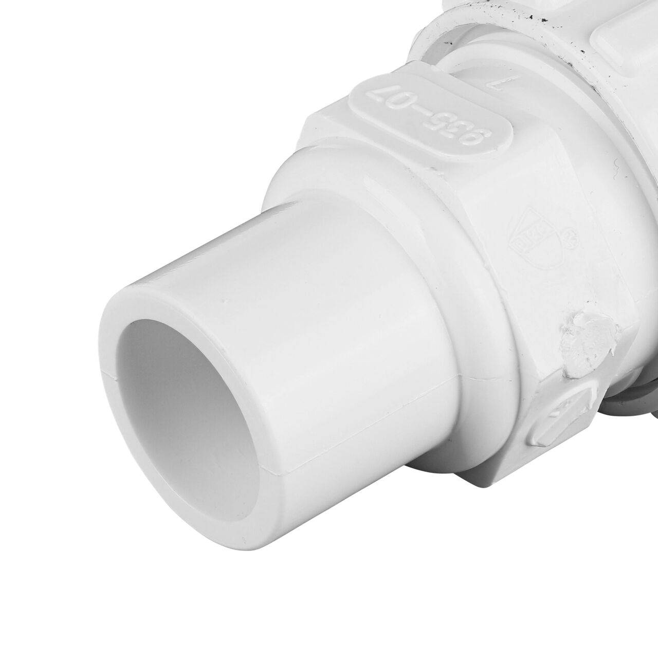 Closeup of the spigot end on the NDS 3/4 in. CTS FPT X IPS Spigot Flo-Lock™ Gripper Adapter (NDS 935-07)