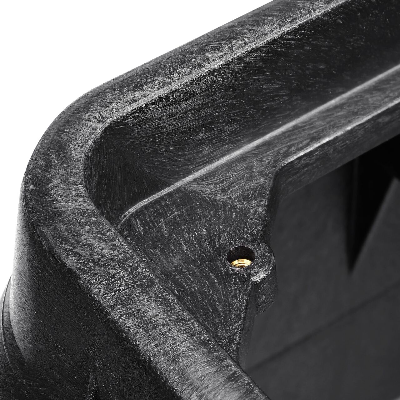 Closeup of the inside ledge inside the box on the NDS 17 in. X 30 Rectangular Standard Series Meter Box and Cover with Bolt (NDS 124BCDMB)