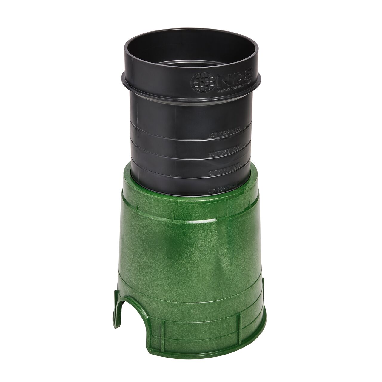 The new NDS 6 in. Standard Series Green Valve Box (NDS 2108B) works with the NDS 6 in. Spee-D® Riser (NDS 101R) which can be cut down to size for additional height requirements