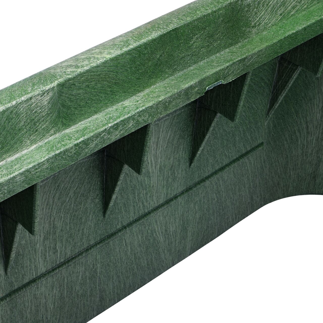 Closeup view of the inside reinforced edges on the NDS 17 in. X 30 in. Rectangular Standard Series Valve Box and Cover (NDS 326B)