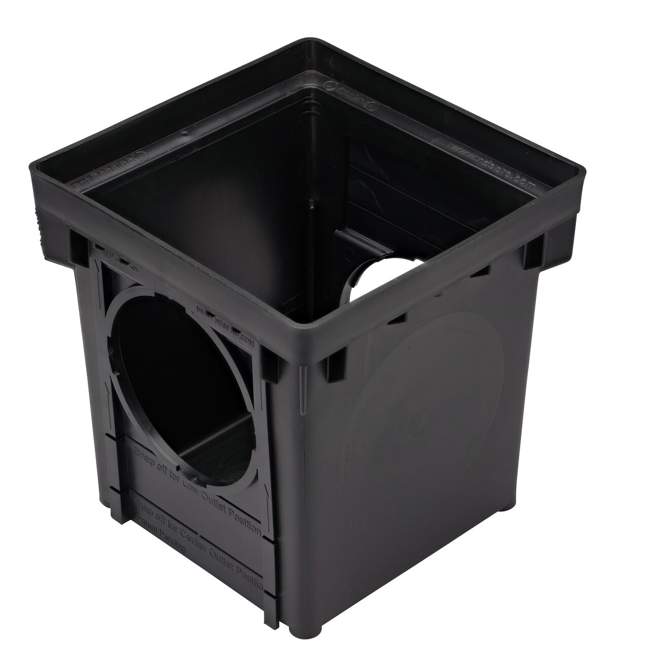 NDS 12 in. Square Adjustable Outlet Catch Basin Drain Kit  includes Catch Basin with 2 Open Sides & 2 Open Outlet Slides (NDS 1200NGBKIT)