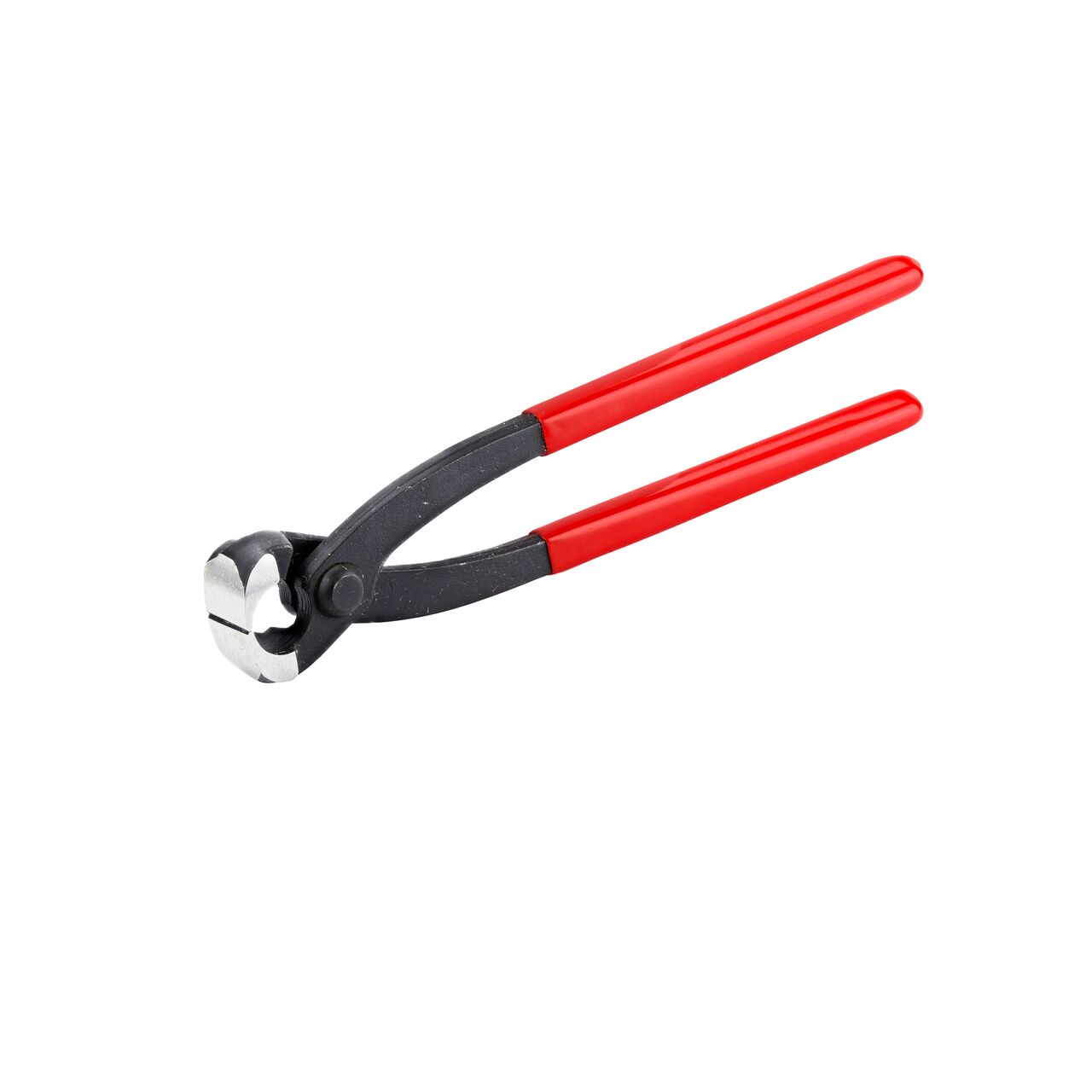 The clamp tool pincers grasp the clamp ear and compresses when handles are squeezed on the NDS Jaw Pinch Clamp Tool (NDS NCT-1098)