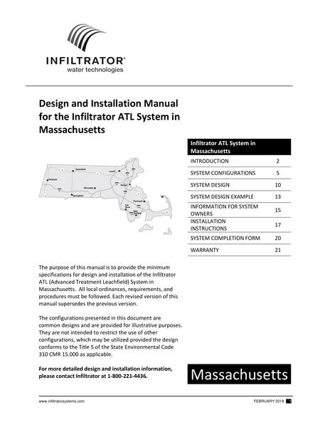 Massachusetts ATL by Infiltrator Design Manual