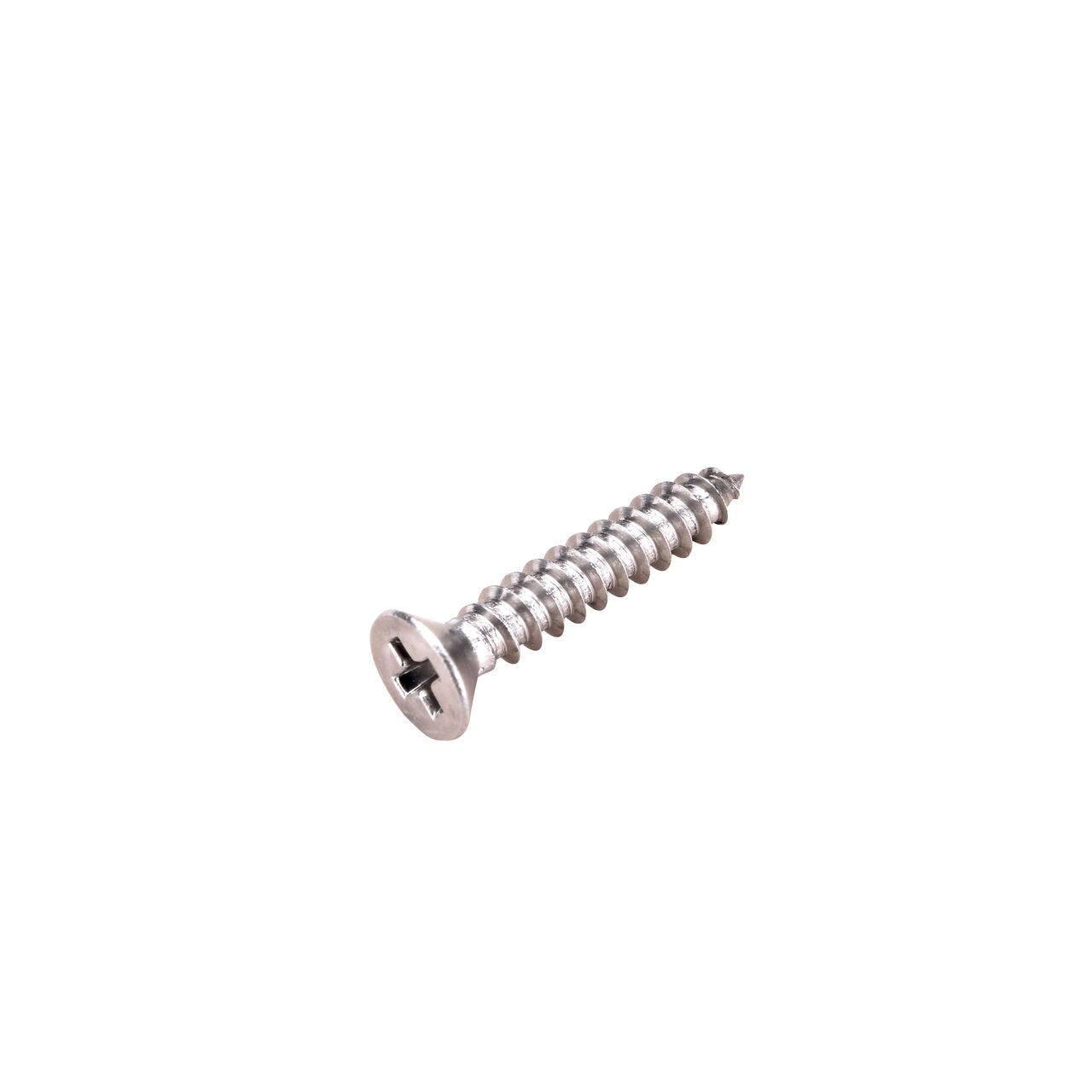 The #4 X 5/8 in. Phillips Flat Head Screw is stainless steel; drives into channel grate seat to secure grate (NDS 529)