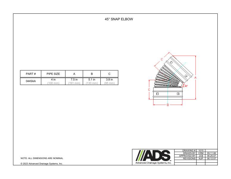 4" 45 Degree Snap Elbow (HDPE Single Wall Fittings)