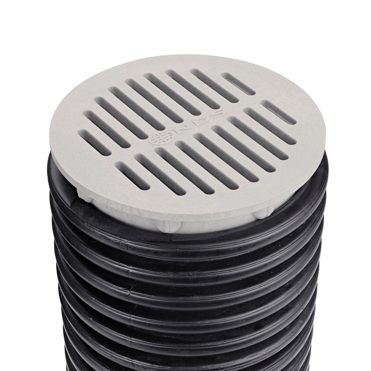 NDS 6 in. Round Grate installed on 6 in. Single-Wall Corrugated Pipe (NDS 60)