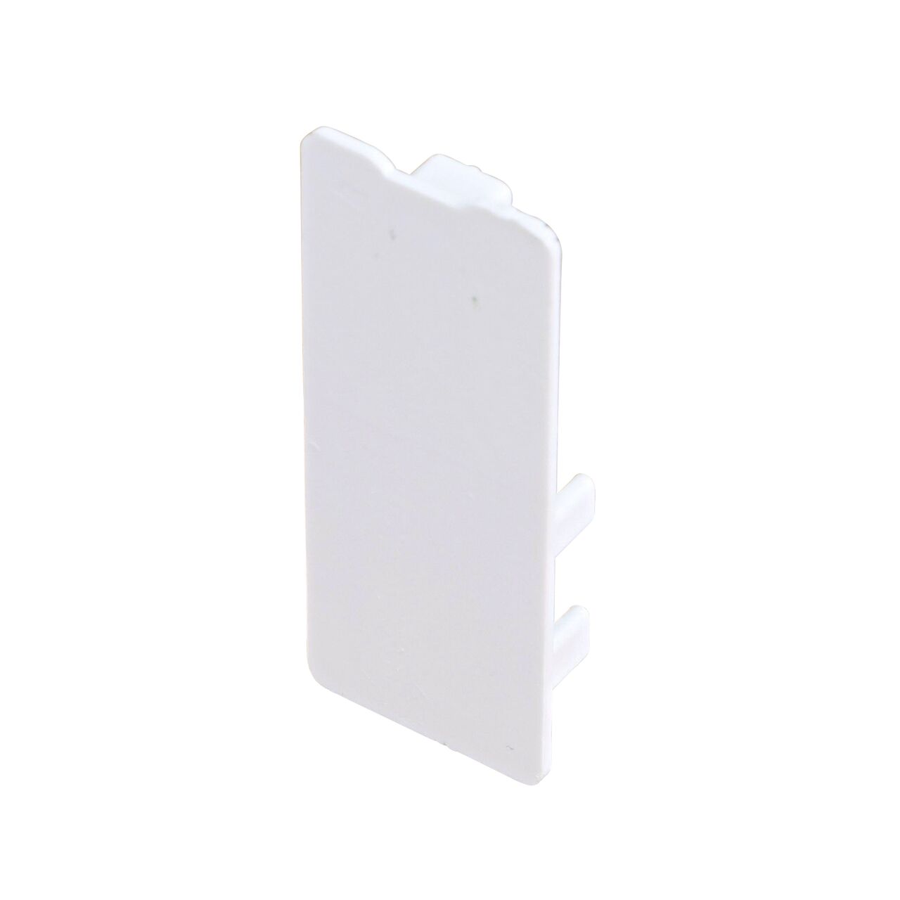 White, Micro Channel Drain End Plug (NDS 8471*, NDS 8471), plugs end of Micro Channel Drain