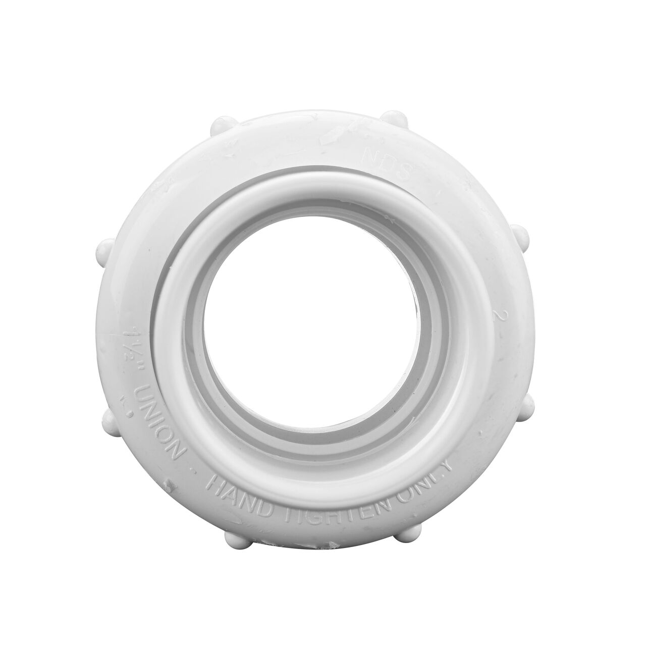 Union adapter has one slip end that slides onto IPS pipe end, spigot end slides into pipe end no glued sealant necessary (NDS 1600-15)