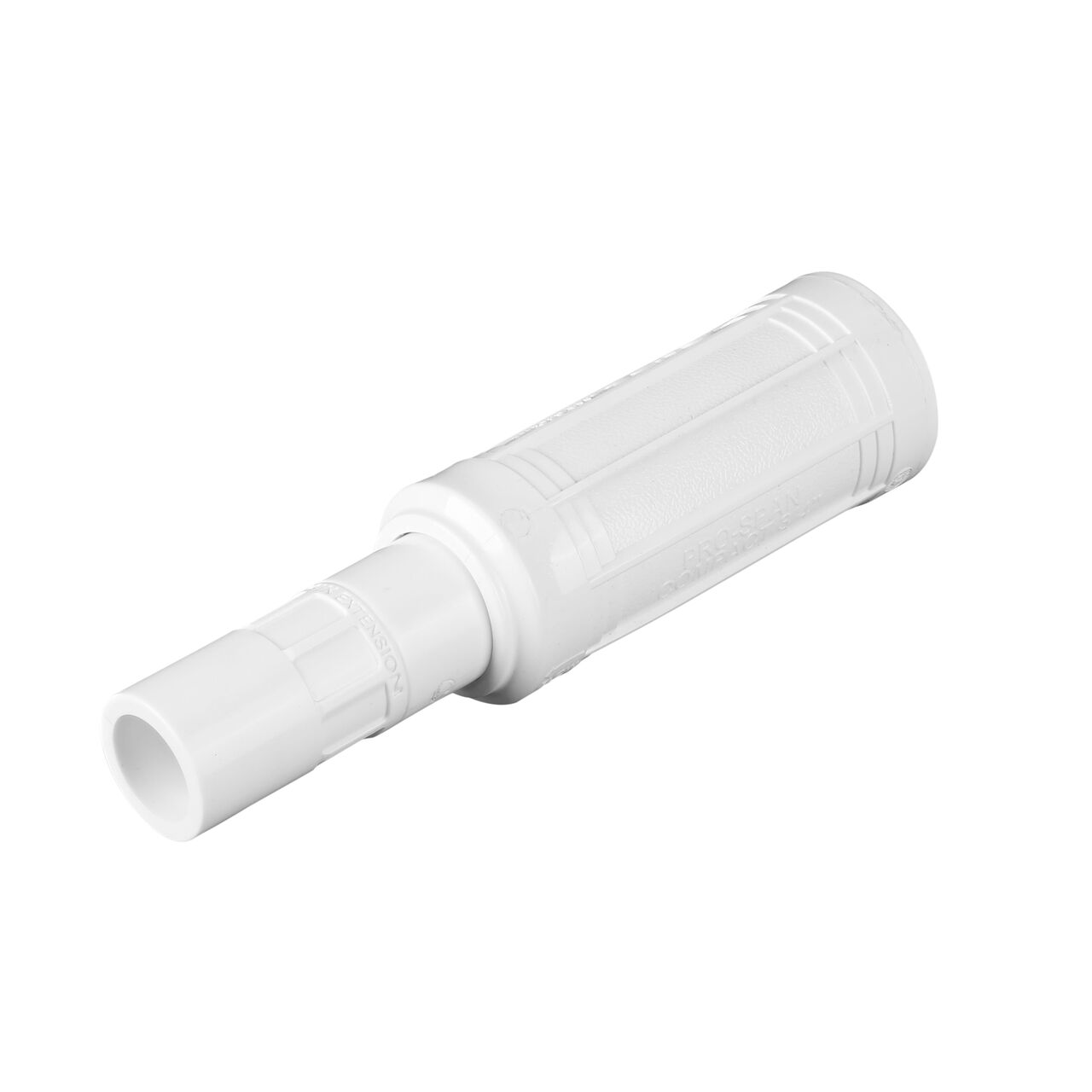 The compact 3/4 in. Pro-Span expansion repair coupling (NDS 118-07C) shown expanded here, includes smart features for a smoother, easier install – adjustable length locks in place
