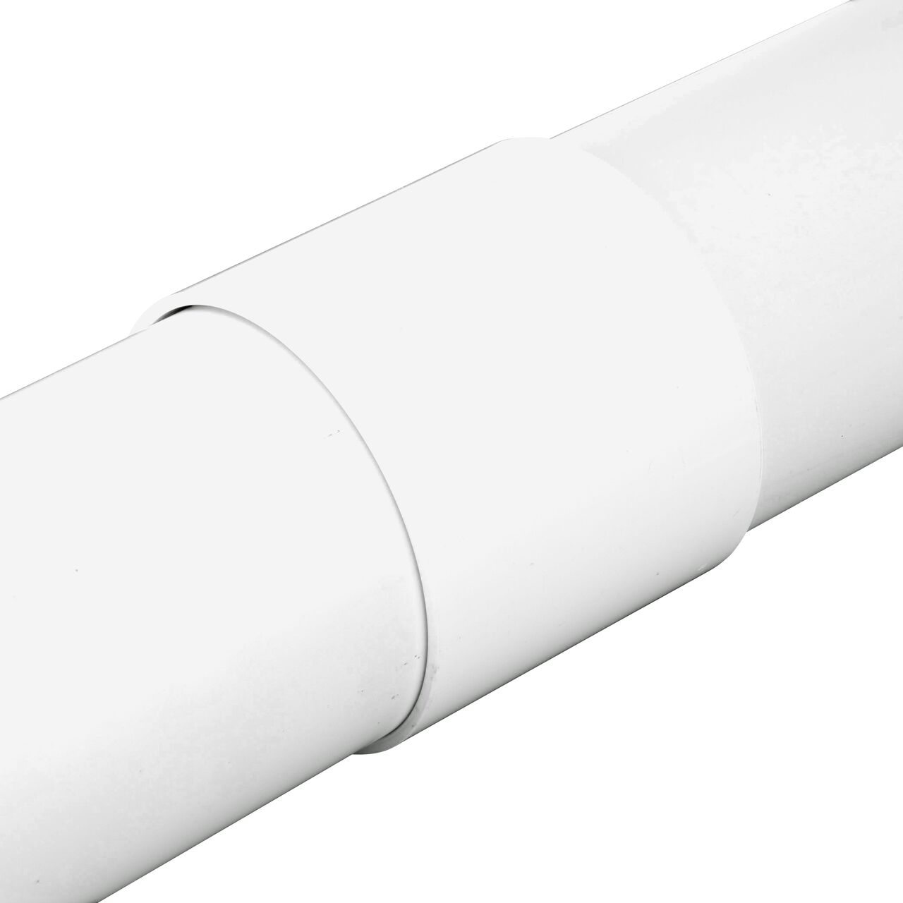 The NDS PVC Sewer and Drain Coupling (NDS 3P05RTL, NDS 3P05, NDS 3P05*, NDS 3P05R, NDS 305*) with two 3 in. S&D pipe installed to both ends
