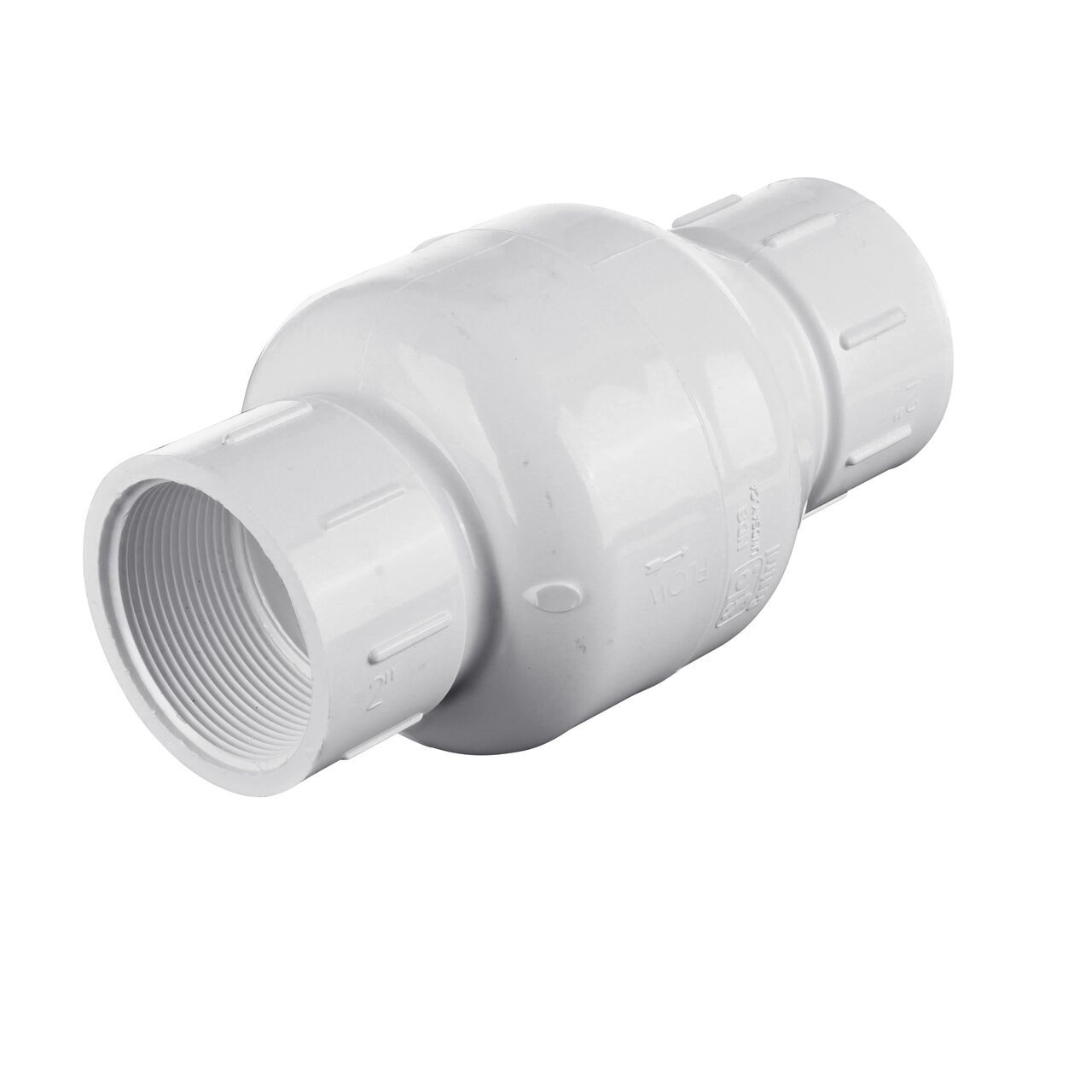 Alternate view of the NDS 2 in. White PVC Spring Check Valve (NDS 1001-20, NDS 1002-20)