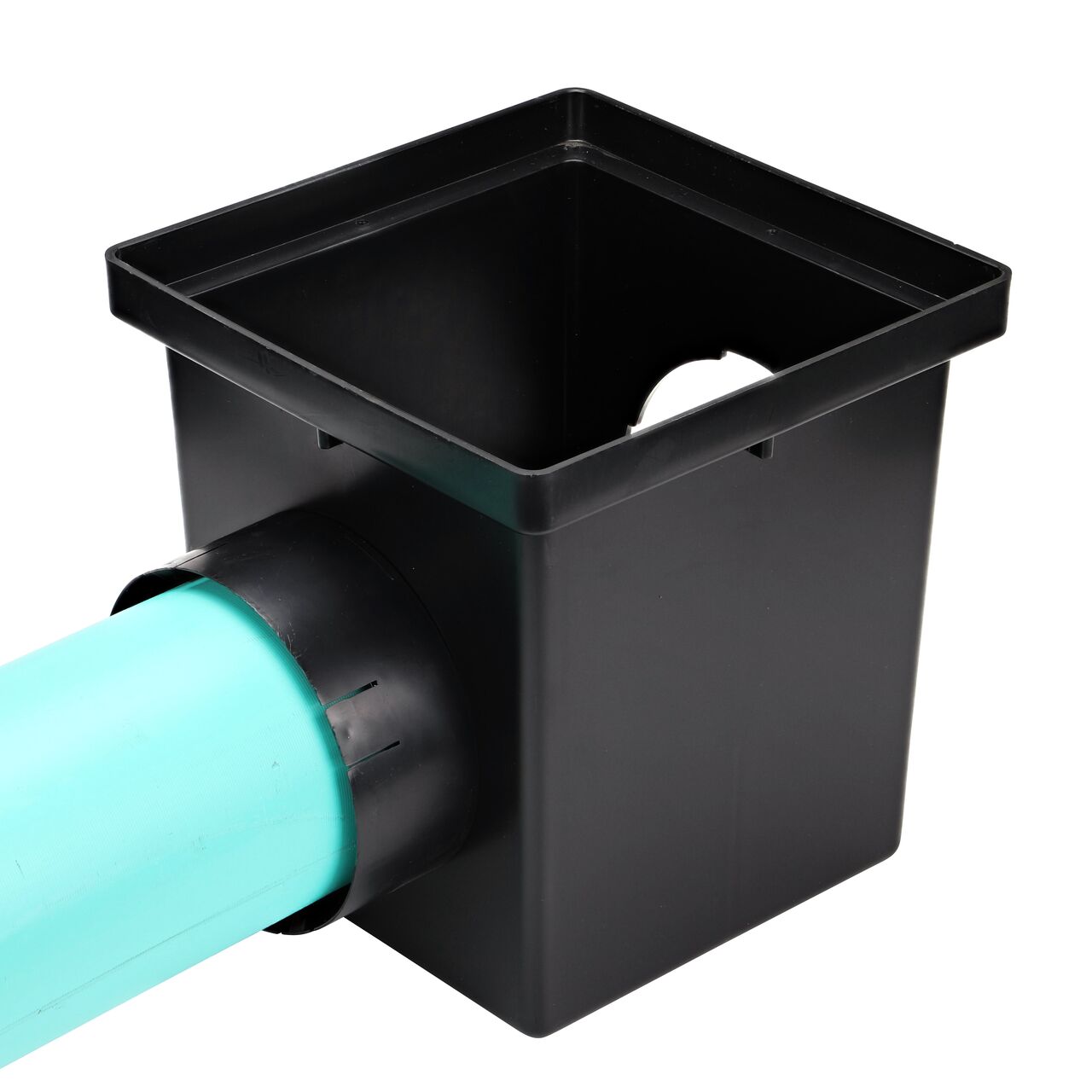 Outlet adapter for 6 in. pipe (NDS 1266) on a retail 12 in. Catch Basin Drain (NDS 1200*) with 6 in. S&D pipe