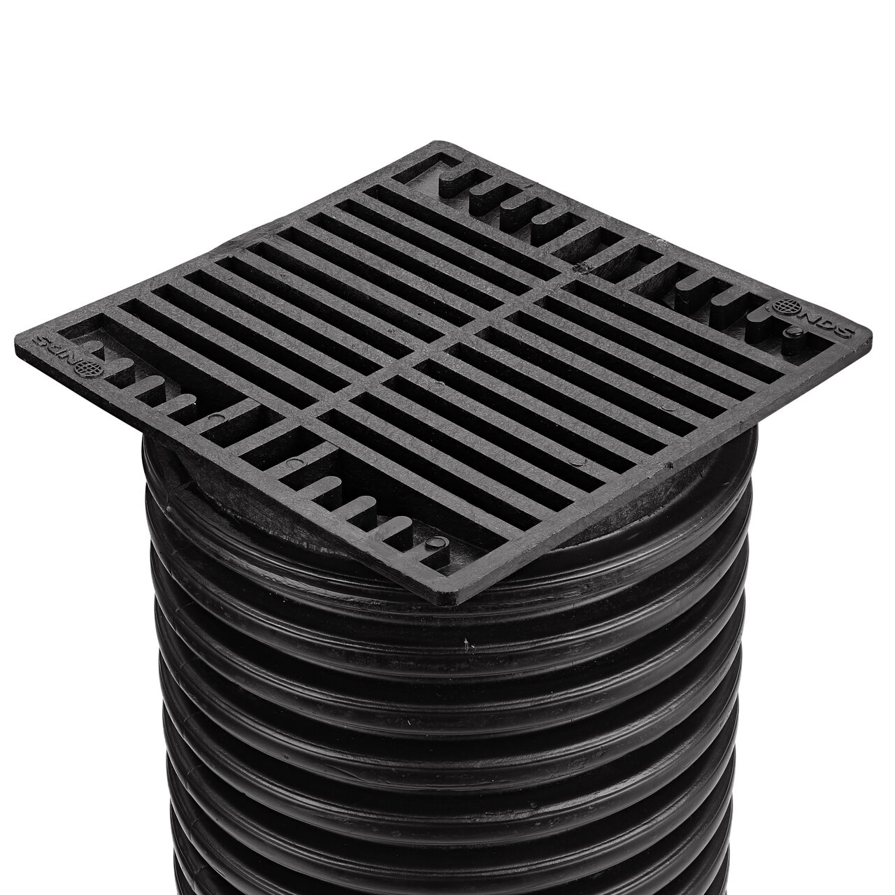 NDS Black plastic 7 in. Square Grate  Fits Spee-D® Catch Basin Drain & 6 in. Drain Pipes & Fittings installed on 6 in. Corrugated Pipe (NDS 771*, NDS 771)