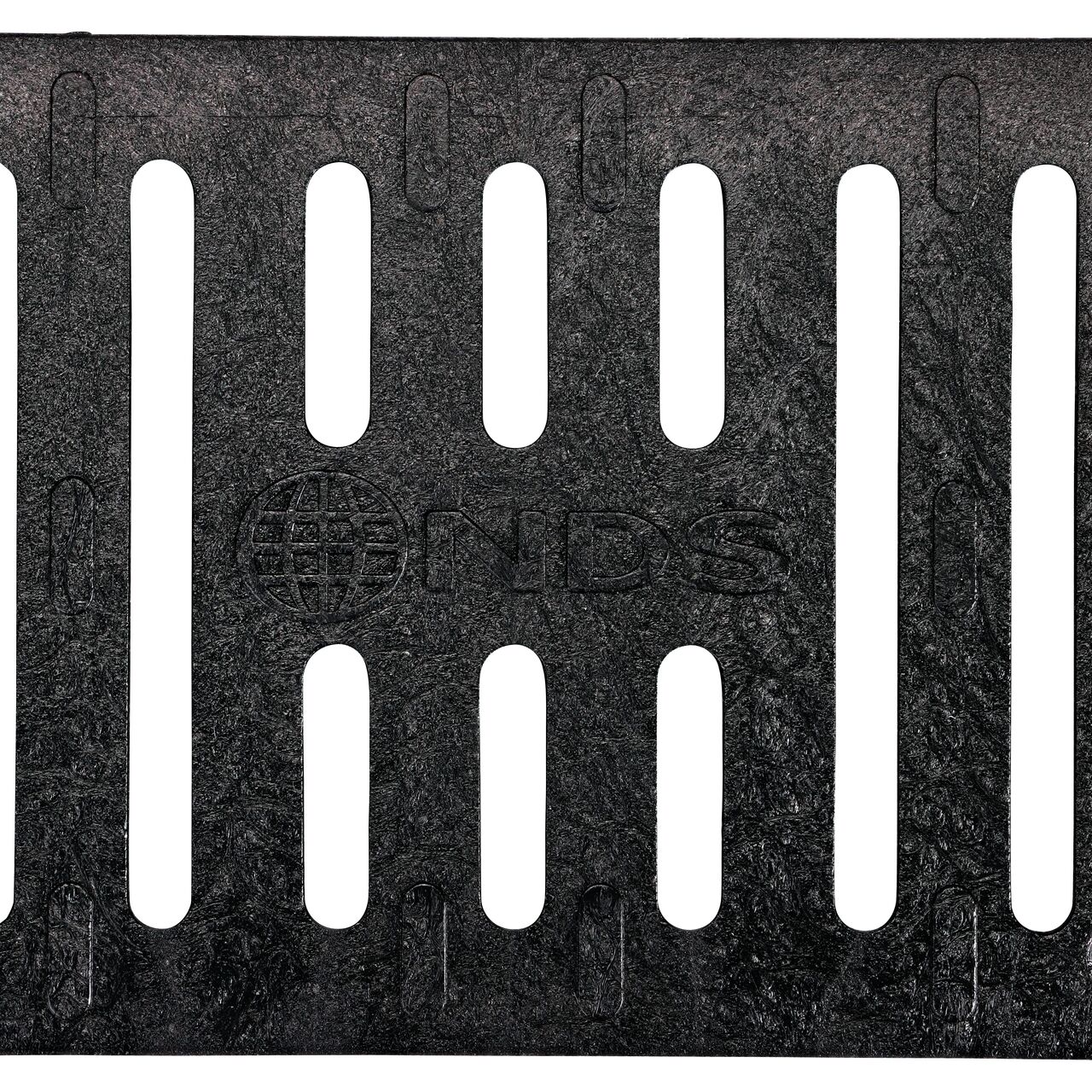 Top Down View of the NDS Spee-D® Channel Drain Grate in Black Plastic (NDS 243)