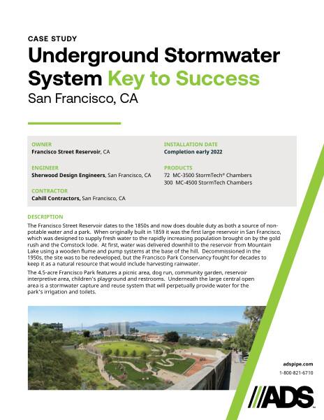 Underground Stormwater System Key to Success (San Francisco, CA) Case Study
