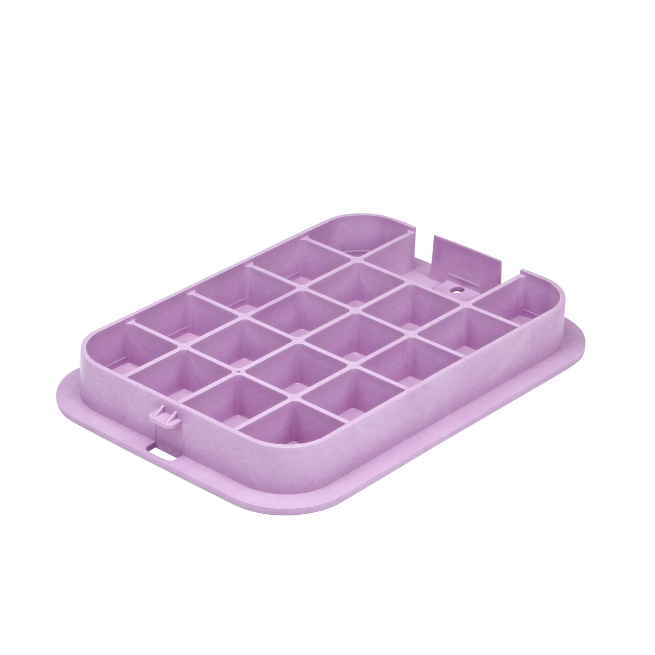 Bottom view of the reinforced ribs on the NDS 14 X 19 in. Purple Reclaimed Water Cover (NDS 113CR) that fits the NDS 14 X 19 in. Standard Series Valve Box