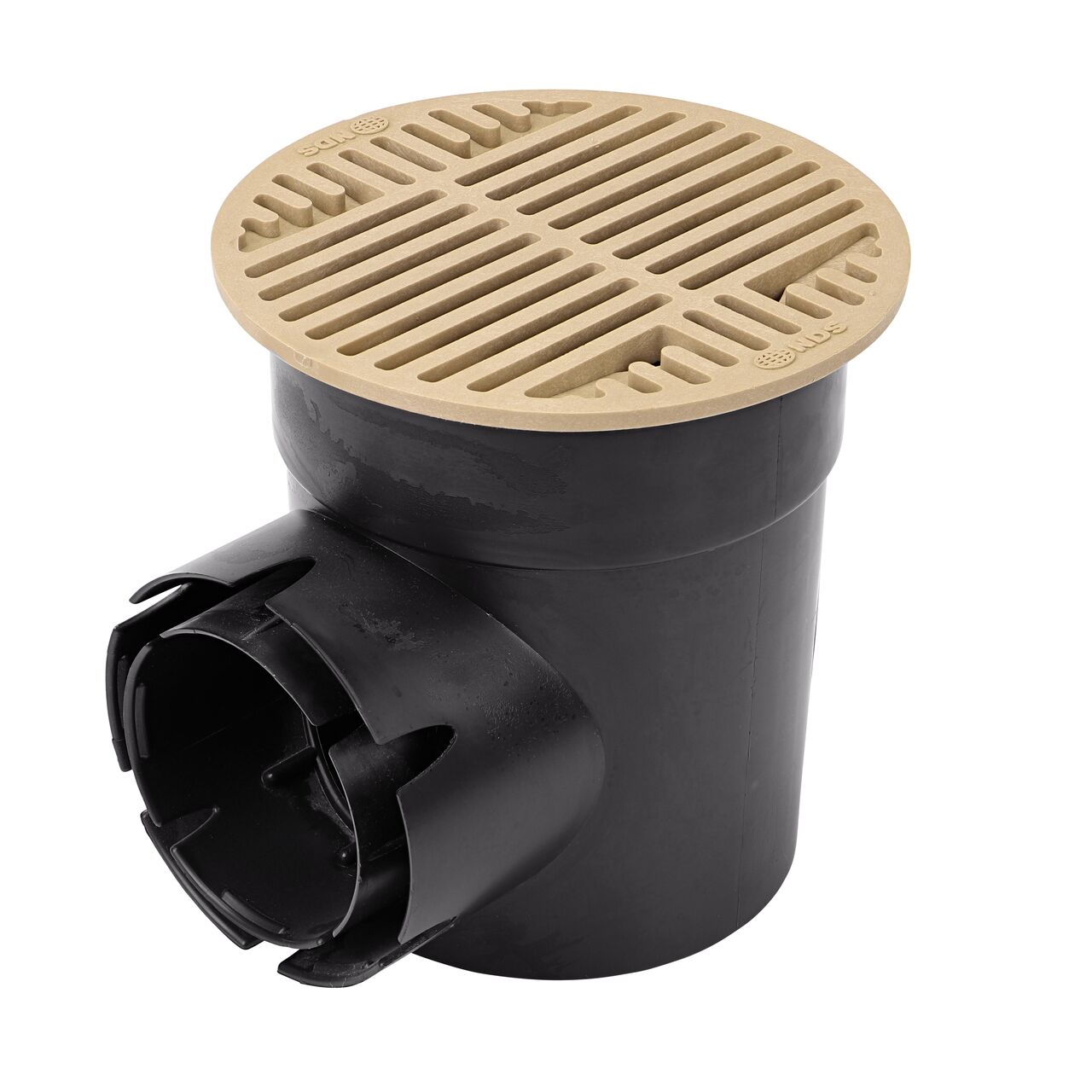 The NDS 8 in. Sand Round Grate fits the NDS 6 in. Round Catch Basin to help drain water from yard (NDS 30S, NDS 101*)