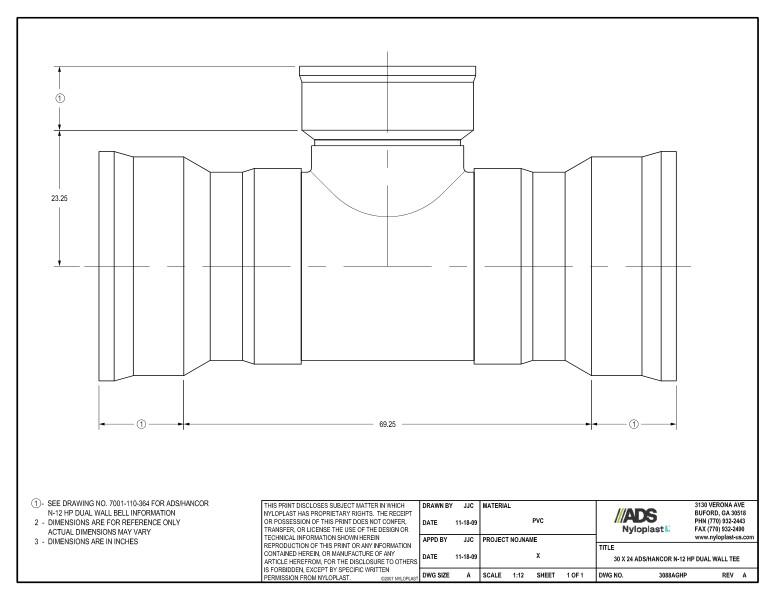 30 x 24 HP Tee Nyloplast Detail