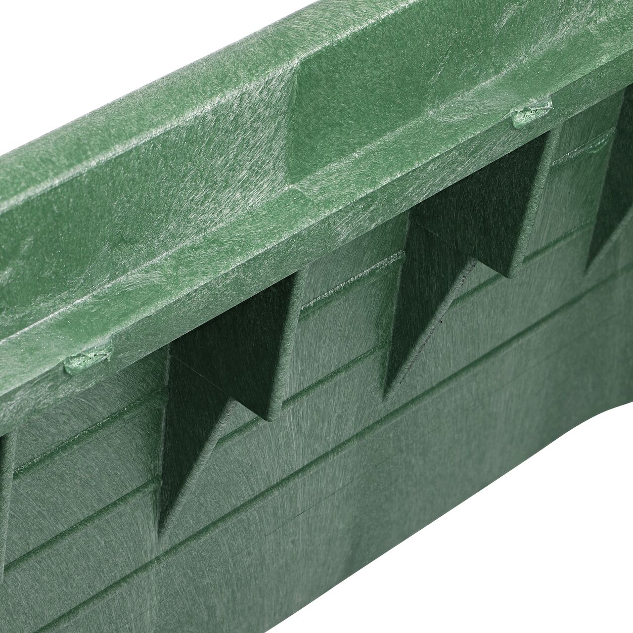 Closeup view of the inside reinforced edges on the NDS 13 in. X 24 in. Rectangular Pro-Spec® Series Valve Box and Cover (NDS 322B)