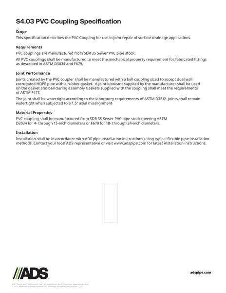 S4.03 PVC Coupling Specification