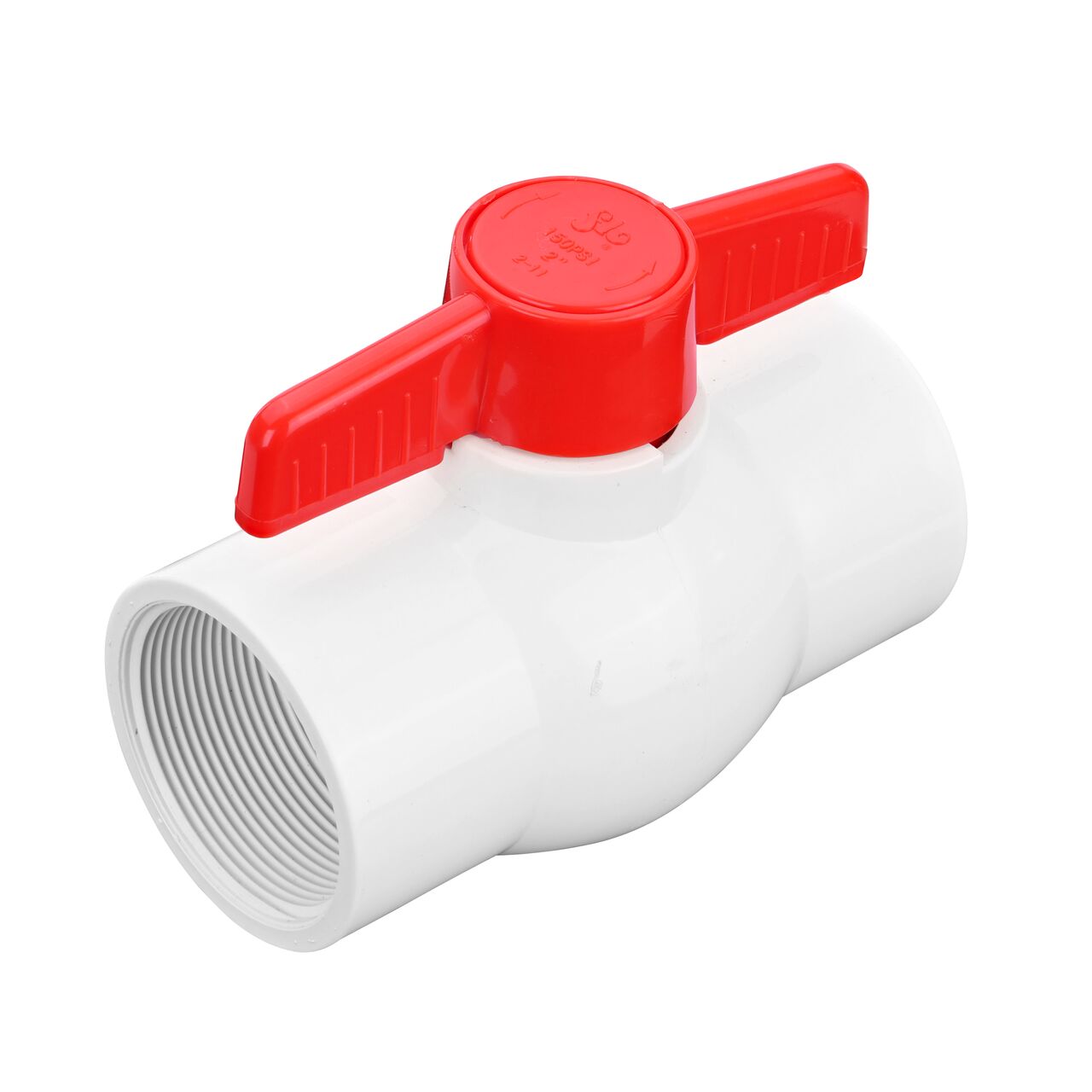 Provide a shut-off point in your pipeline with the NDS 2 in. PVC IPS Ball Valve with FPT connections (NDS E1320-20)