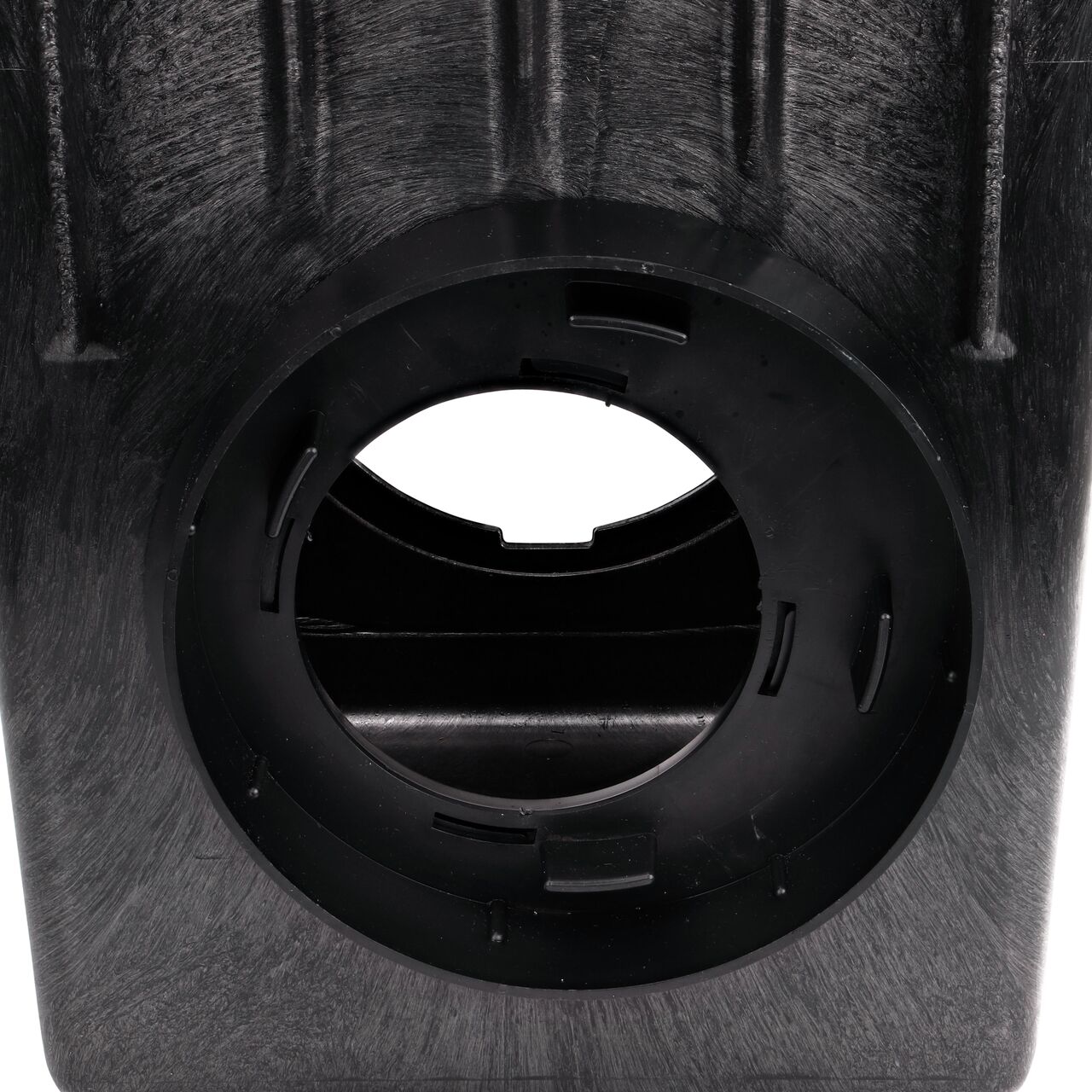 Side view of larger opening of the NDS Outlet Adapter that connects to a 8 in. drain pipe (NDS 1889)