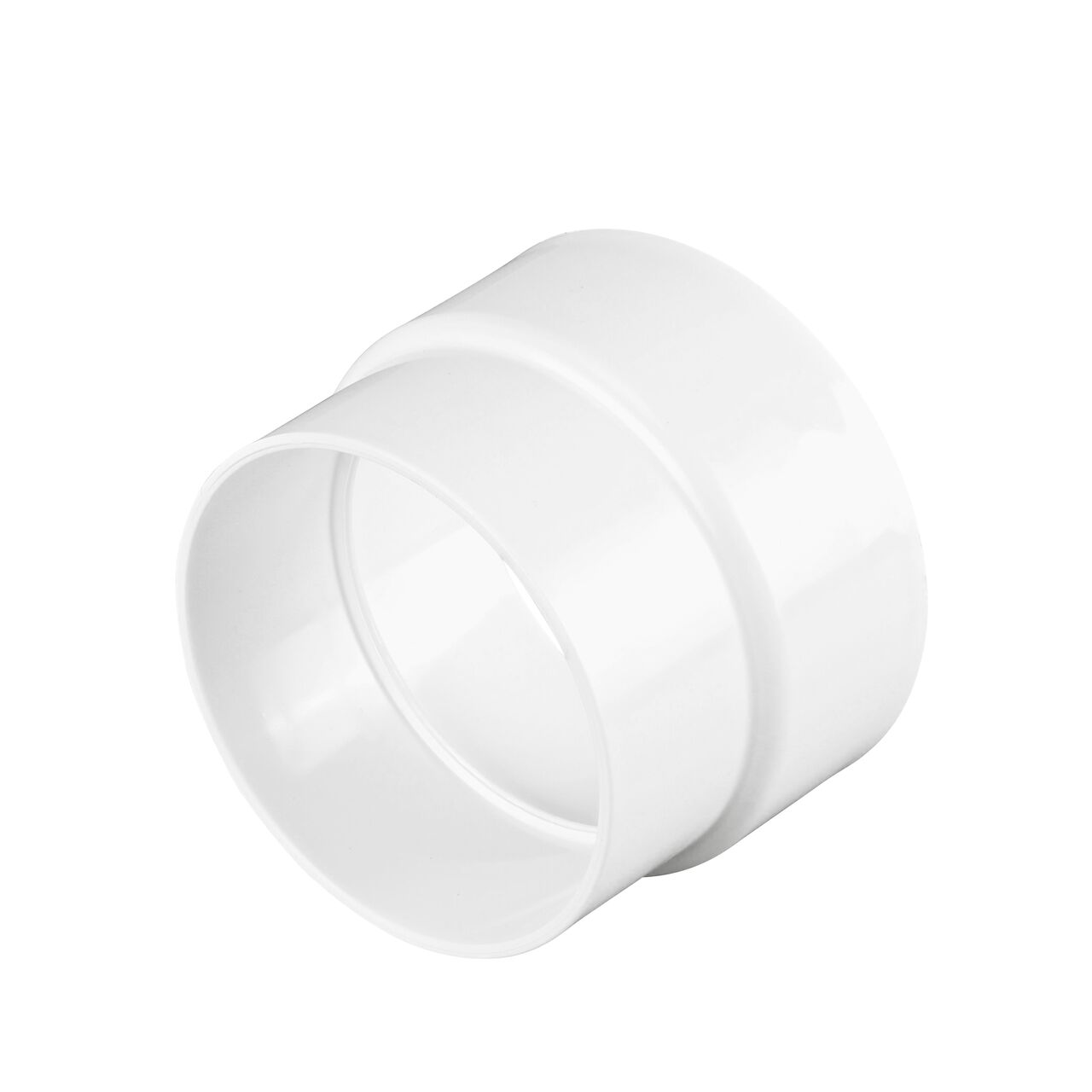 PVC adapter, connects 4 in. DWV pipe to 4 in. Sewer and Drain pipe; Hub X Hub connection (NDS 3P16*, NDS 3P16, NDS L3P16)