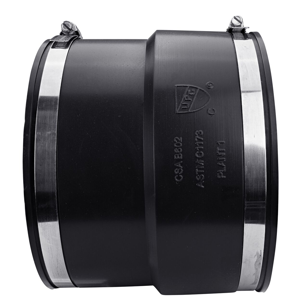 The NDS 6 in. flex coupling for asbestos cement fibre/ductile iron pipe to cast iron/sewer & drain, in horizontal position, is made with material that flexes with normal earth movement (NDS 51-66)