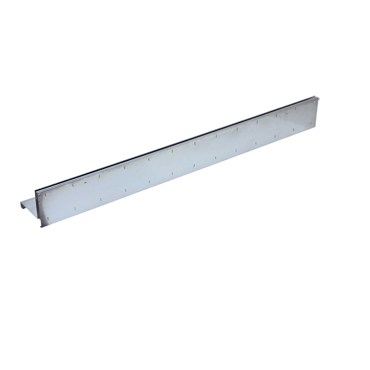Alternate view of the backside of the NDS Dura Slope 4 foot Slot Top Stainless Steel Channel Grate (NDS DS-SS-ST1000)