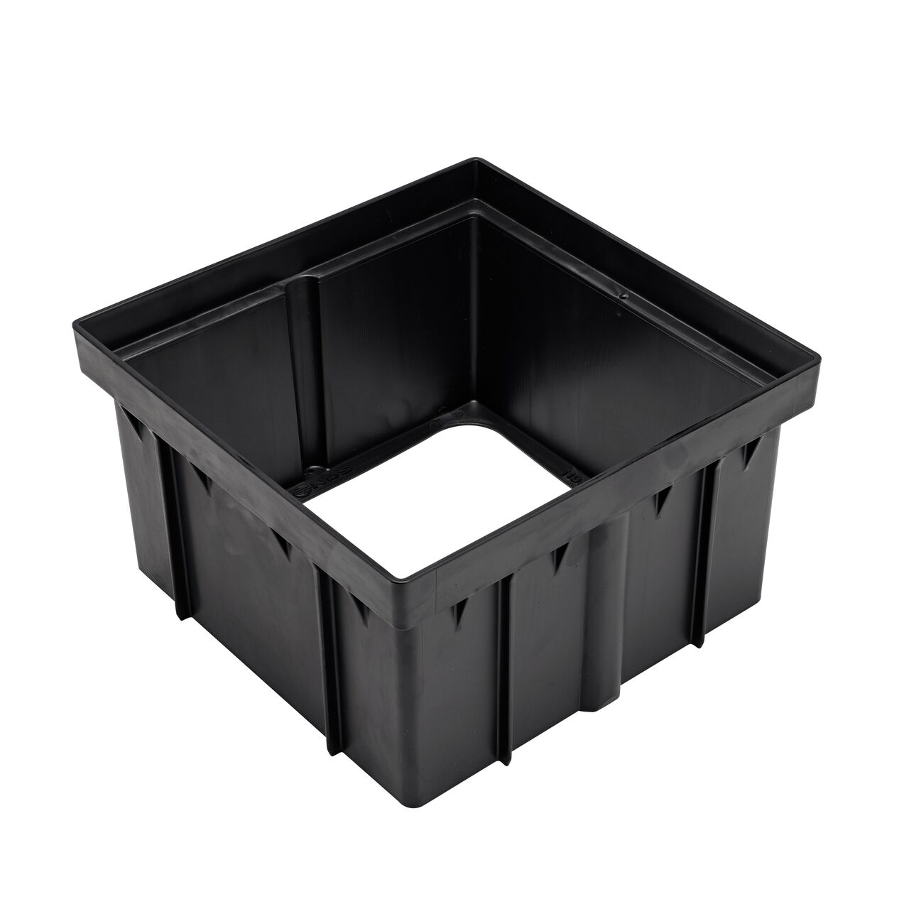 Hero shot of the 6 in. Riser for 12 in. Square Catch Basin Drain & Low-Profile Adapter Drain (NDS 1216)
