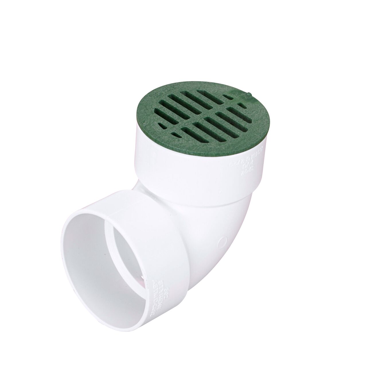 NDS 3 in. Round Grate installed on 3 in. Sewer and Drain Fitting, or Elbow (NDS 16*, NDS 16)