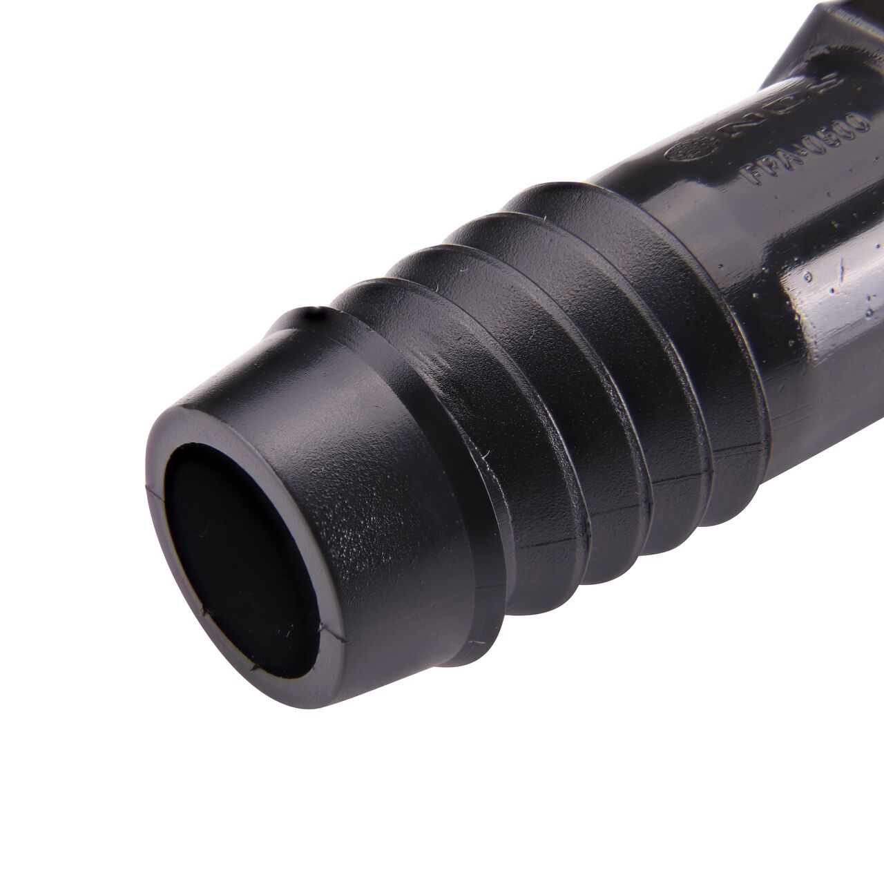 Closeup view of FPT end on the 1/2 in. MPT X Barbed Flexee Swing Pipe Adapter (NDS FPA-0500) that threads to MPT end