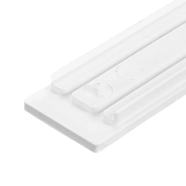 Closeup of the locking mechanism when lid is removed from the  NDS White Micro Channel™ Drain Cleanout (NDS 8651)