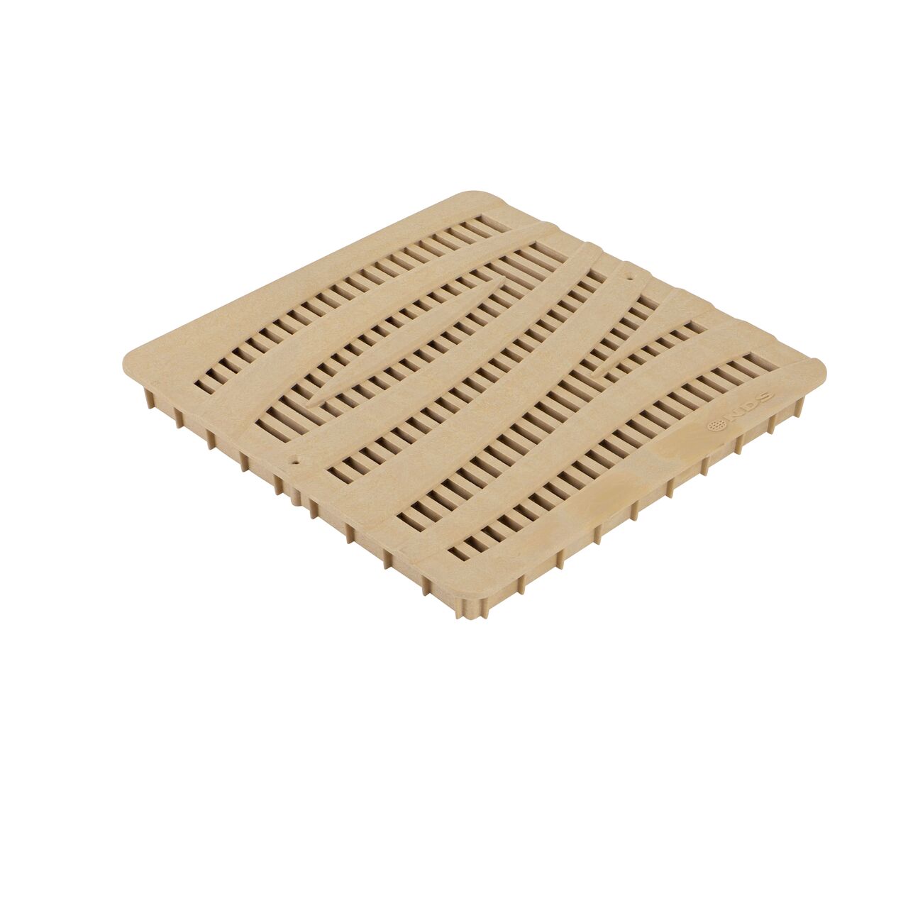 Sand plastic 12 in. Catch Basin Grate (NDS 1224S) with a decorative wave design drains water as it blocks pipe-clogging debris
