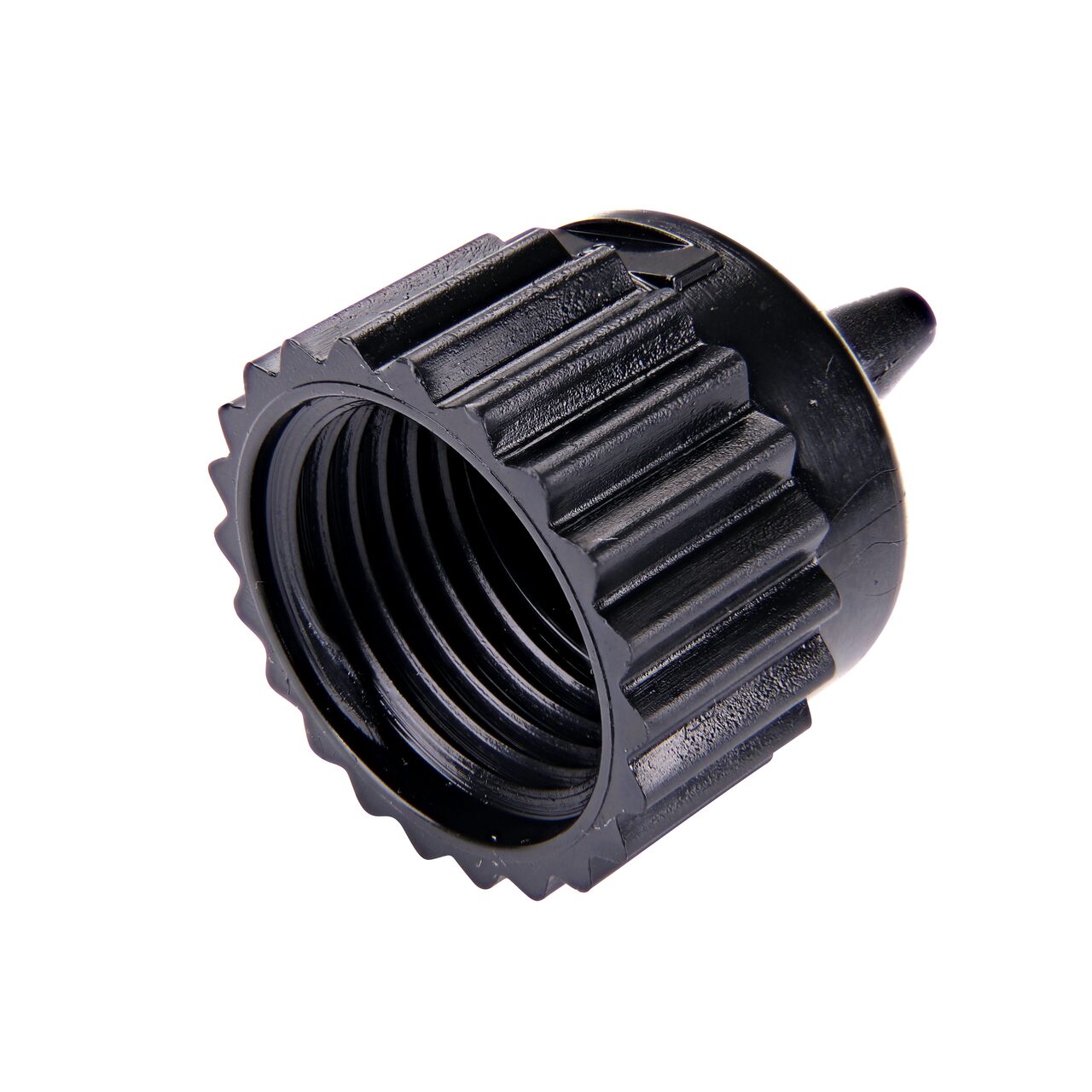 Closeup view of 1/2 in. FPT threaded end of the NDS Micro Barbed Adapter (NDS SAT)