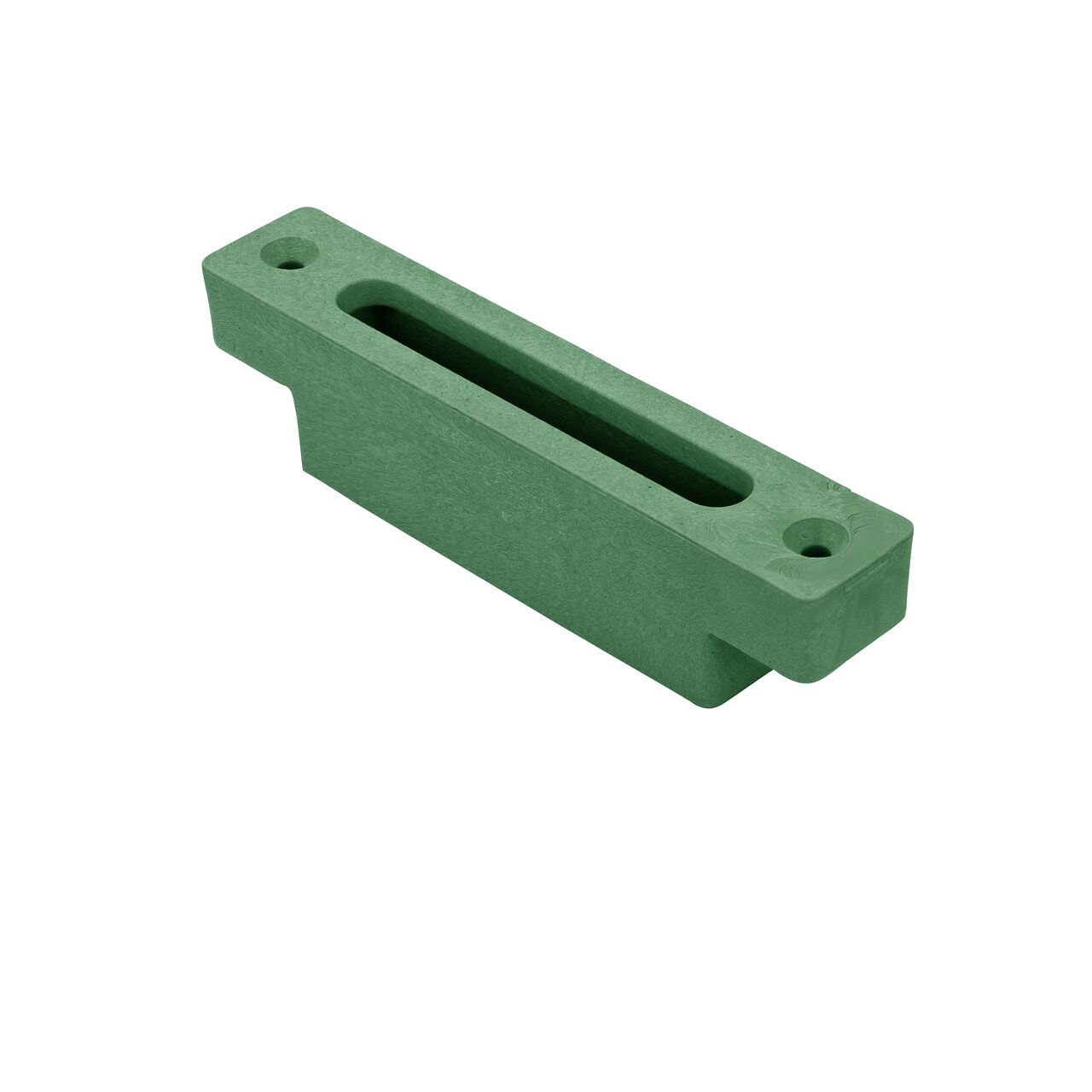 The Green Slotted Plastic Dura Slope® Channel Drain EZ-Track™ Radius Coupling Grate (NDS DS-662MG) fits on any Dura Slope Channel Drain EZ-Track Radius Coupling