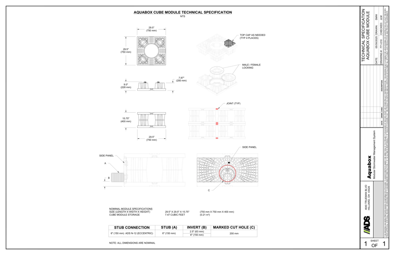 Technical Specifications Aquabox Cube Module