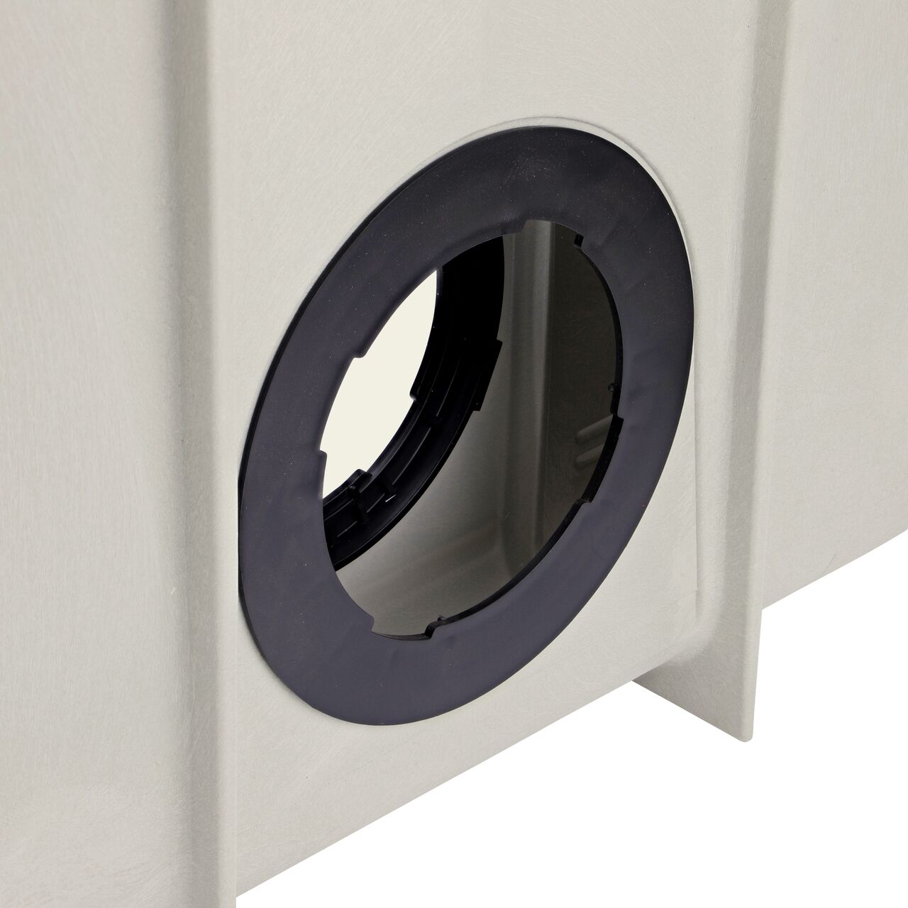 Closeup view of one outlet on the Dura Slope InLine Catch Basin (NDS DS-340)
