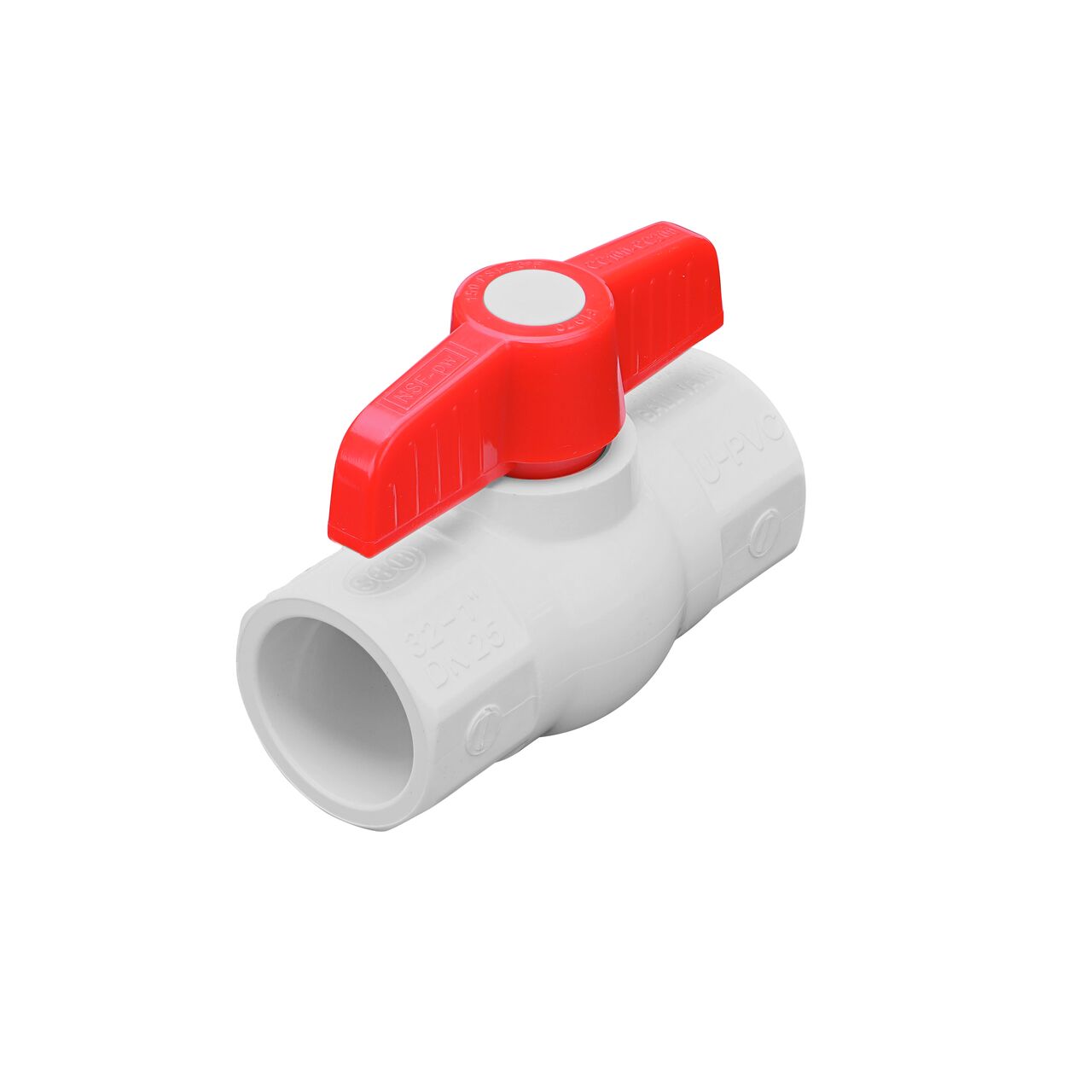 Include a shut off point in your pipeline with the NDS 1 in. PVC IPS Ball Valve with slip connections (NDS E1410-10)