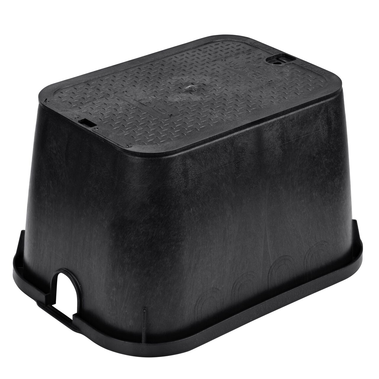 The NDS Square Valve Box and Cover Series is an 14 x 19 in. Square Valve Box and Black Overlapping Cover with Water markings on the lid (NDS 113BCBW) protect underground irrigation and sprinkler system components and keep them out of sight