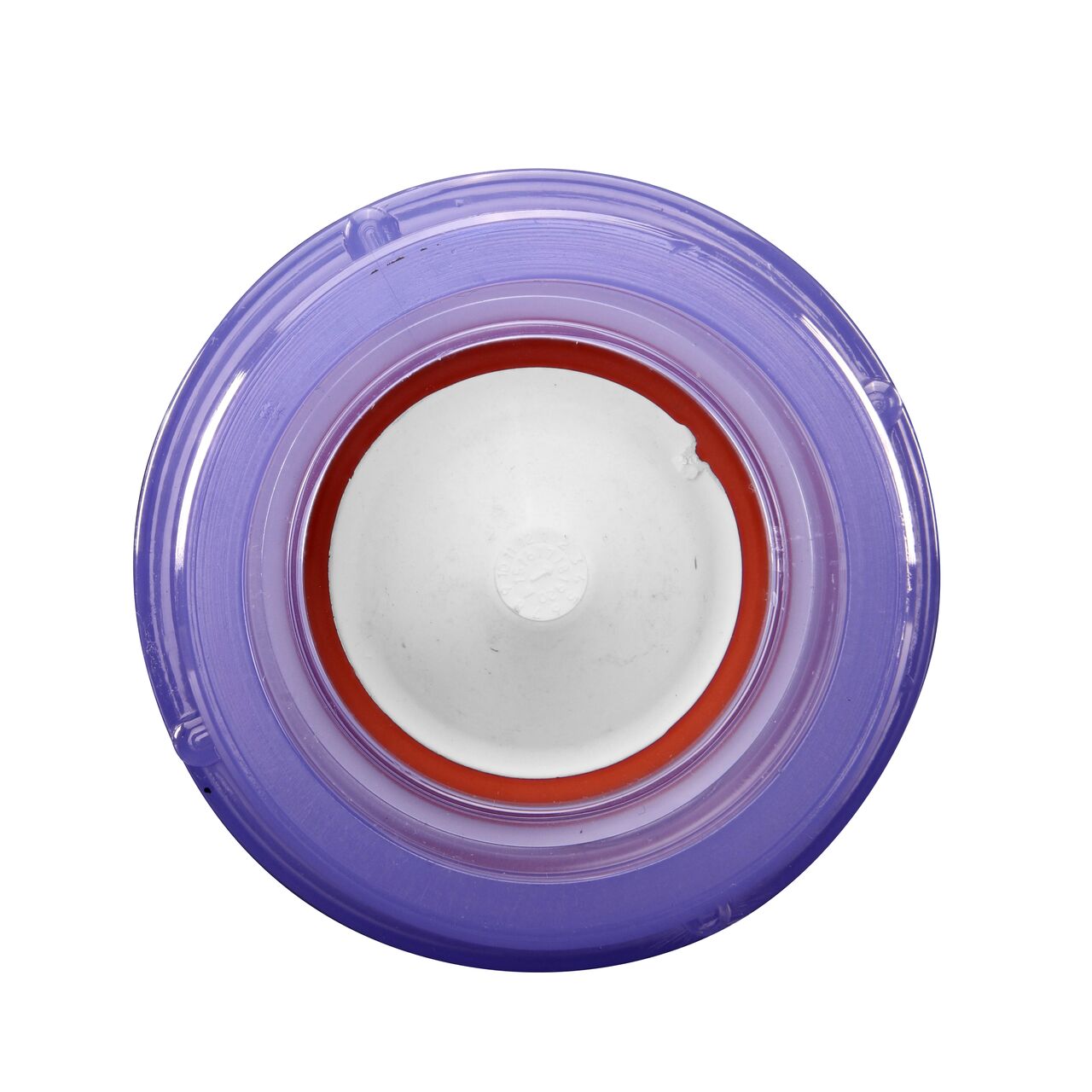 Straight view of the 1-1/2 in. slip end of the NDS Clear PVC Air Check Valve (NDS 1050C20) showing the flapper