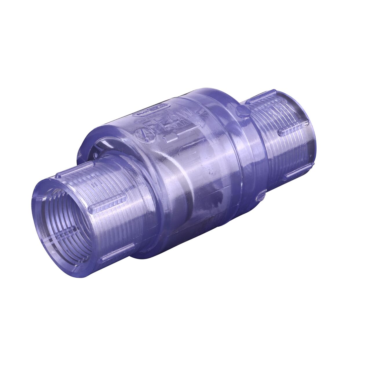 NDS Clear 1 in. female end by female end leak-resistant PVC Swing Check Valve (NDS 1520C10F) conveys water one-way through pipe and prevents backflow