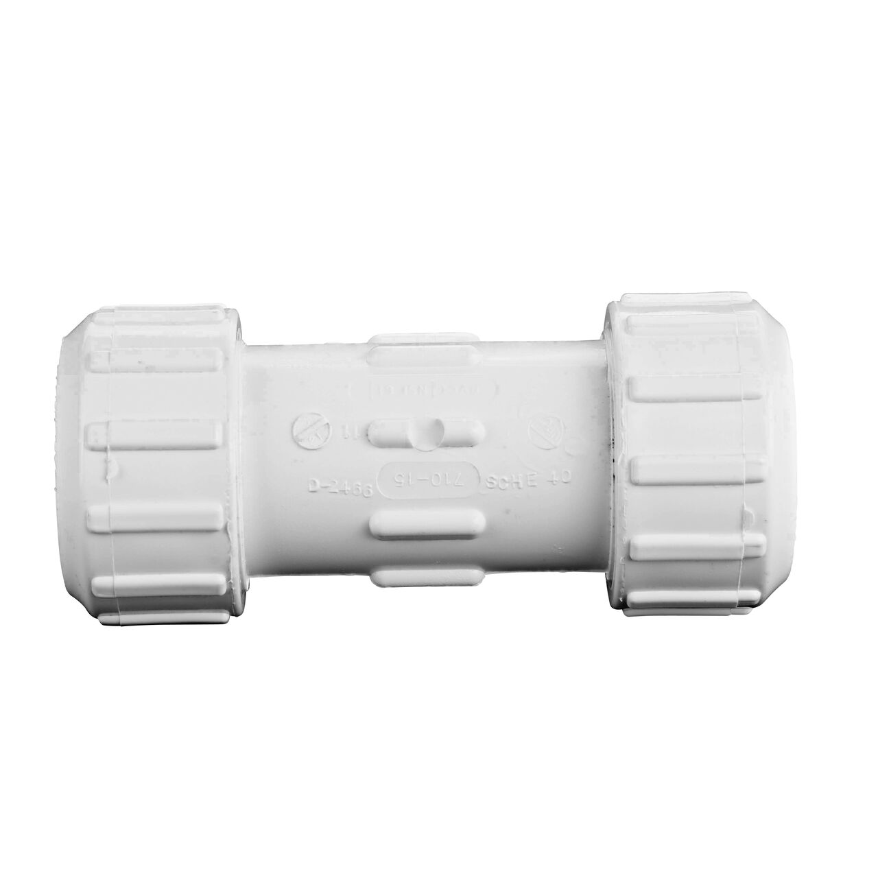 Side view of the NDS Flo-Lock Gripper 1 1/2 in. to 1 1/4 in. Reducer Coupling (NDS 710-15)