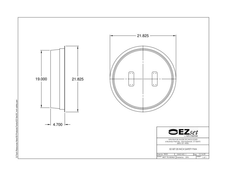 20" EZset Safety Pan Standard Detail