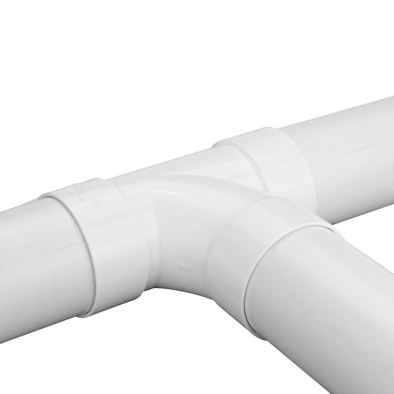 The 3 inch NDS PVC sanitary tee with 3 in. Sewer and Drain pipes installed (NDS 3P09)