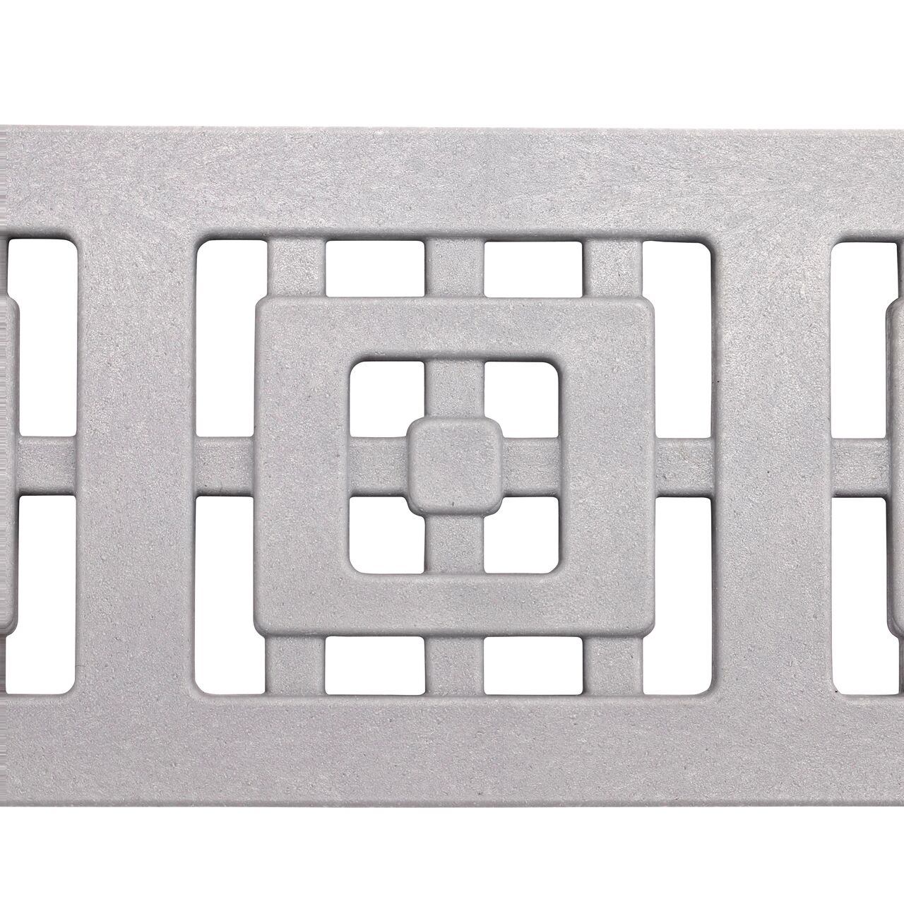 Top down view of the Slim Channel™ Gray Decorative Square Design Drain Grate (NDS 9253)