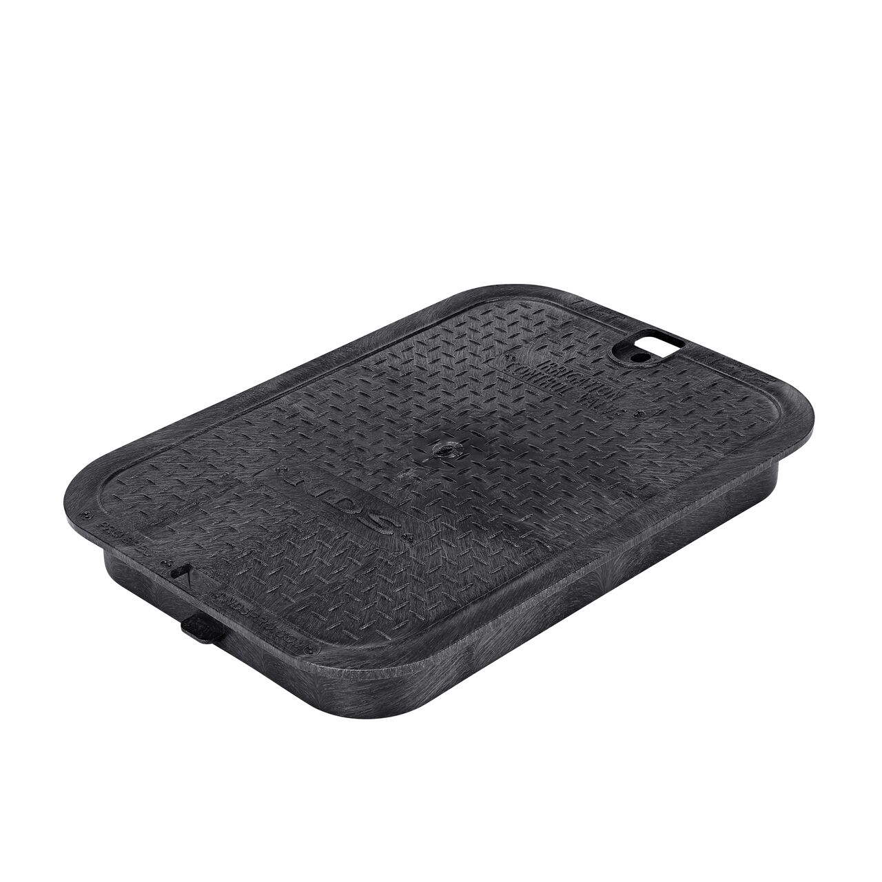 This NDS 14 in. X 19 in. Rectangular Pro-Spec® Series Valve Box Cover is a Black Cover with Irrigation Control Valve markings on the lid (NDS 313CBLK) and fits NDS Pro-Spec® series 14 in. X 19 in. valve boxes