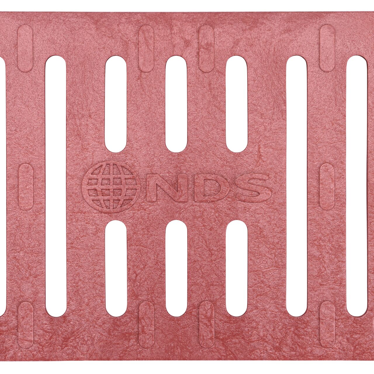 Top Down View of the NDS Spee-D® Channel Drain Grate in Brick Red Plastic fits Spee-D Channel Drain (NDS 251)
