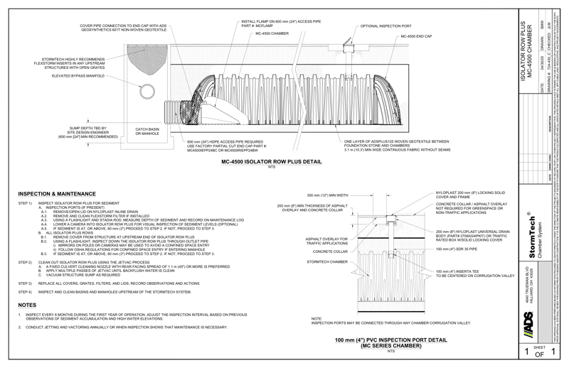 MC-4500 StormTech Isolator Row