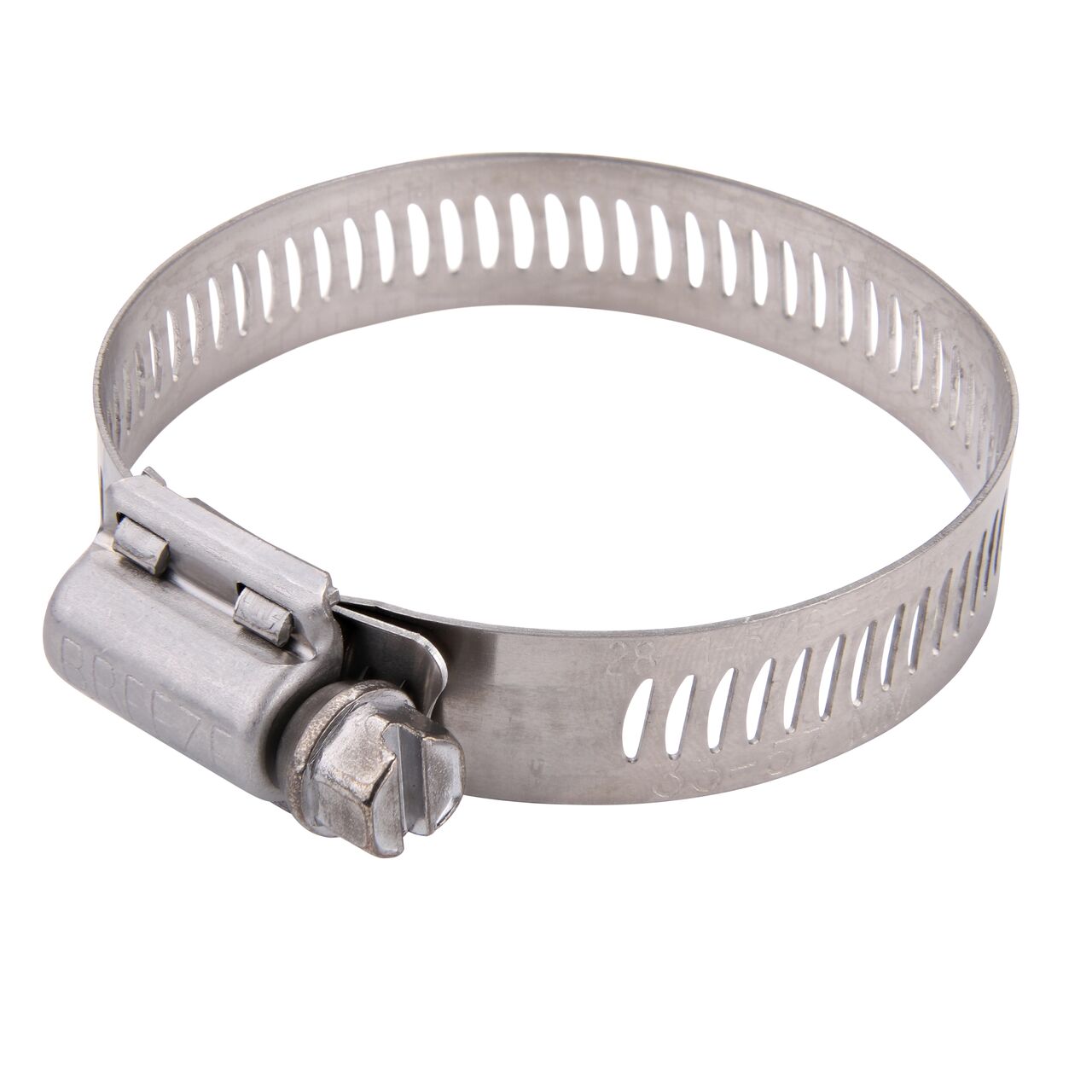 The NDS SAE 28 Worm Drive Hose Clamp with Aero Seal 1/2 in. band width (NDS 64028H) has a heavy duty 4-piece Quadra-Lock design to provide strength and stability; includes underside plate for added strength